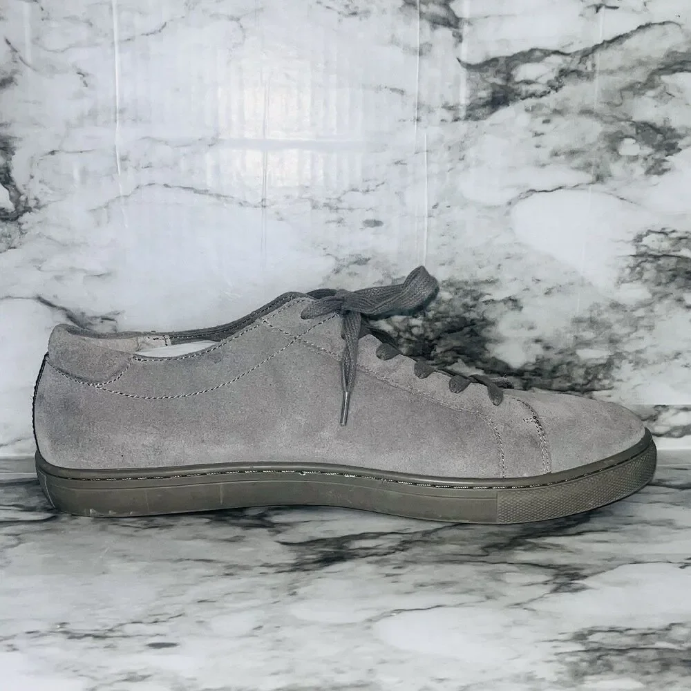 Kenneth Cole New York Gray Suede Low Top Lace Up Sneakers Men Size 8.5M